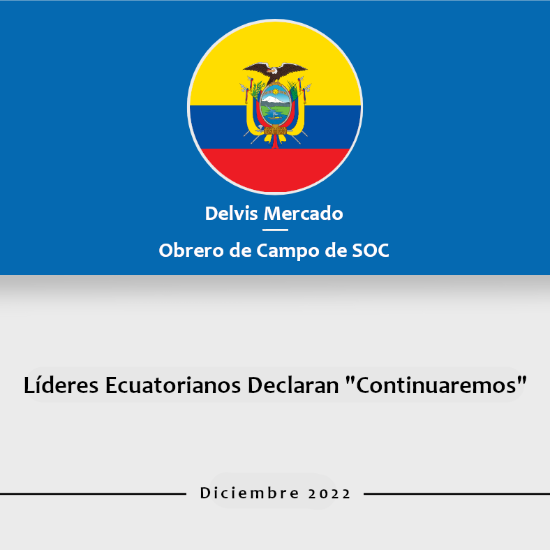 Líderes ecuatorianos declaran continuaremos